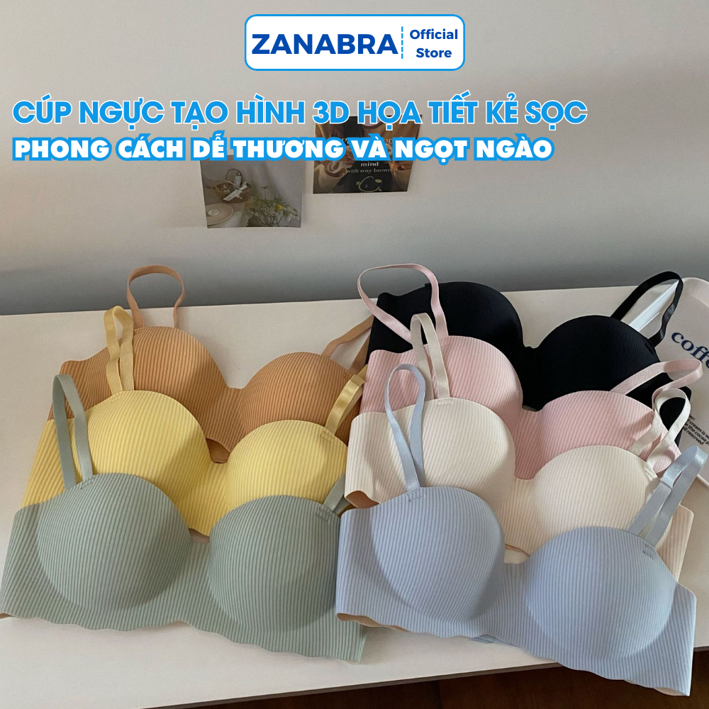 Áo ngực nữ cúp ngang đúc su không gọn, Áo lót cúp ngang mút bàn tay nâng ngực ZANABRA A5277