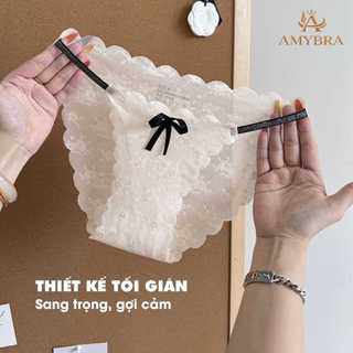 Quần Lót Ren Nữ Xuyên Thấu Gợi Cảm, Quần Chip Nữ Lót Đáy Kháng Khuẩn AMYBRA L1006
