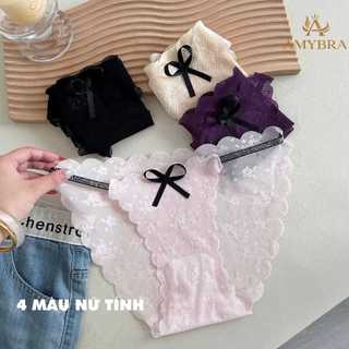 Quần Lót Ren Nữ Xuyên Thấu Gợi Cảm, Quần Chip Nữ Lót Đáy Kháng Khuẩn AMYBRA L1006