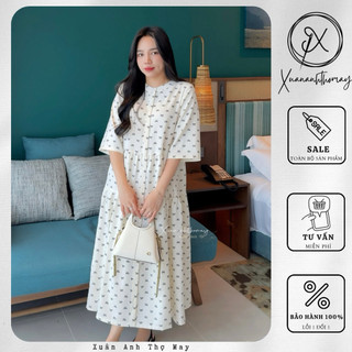 [ V3 ] Váy babydoll hoạ tiết nơ - Xuananhthomay