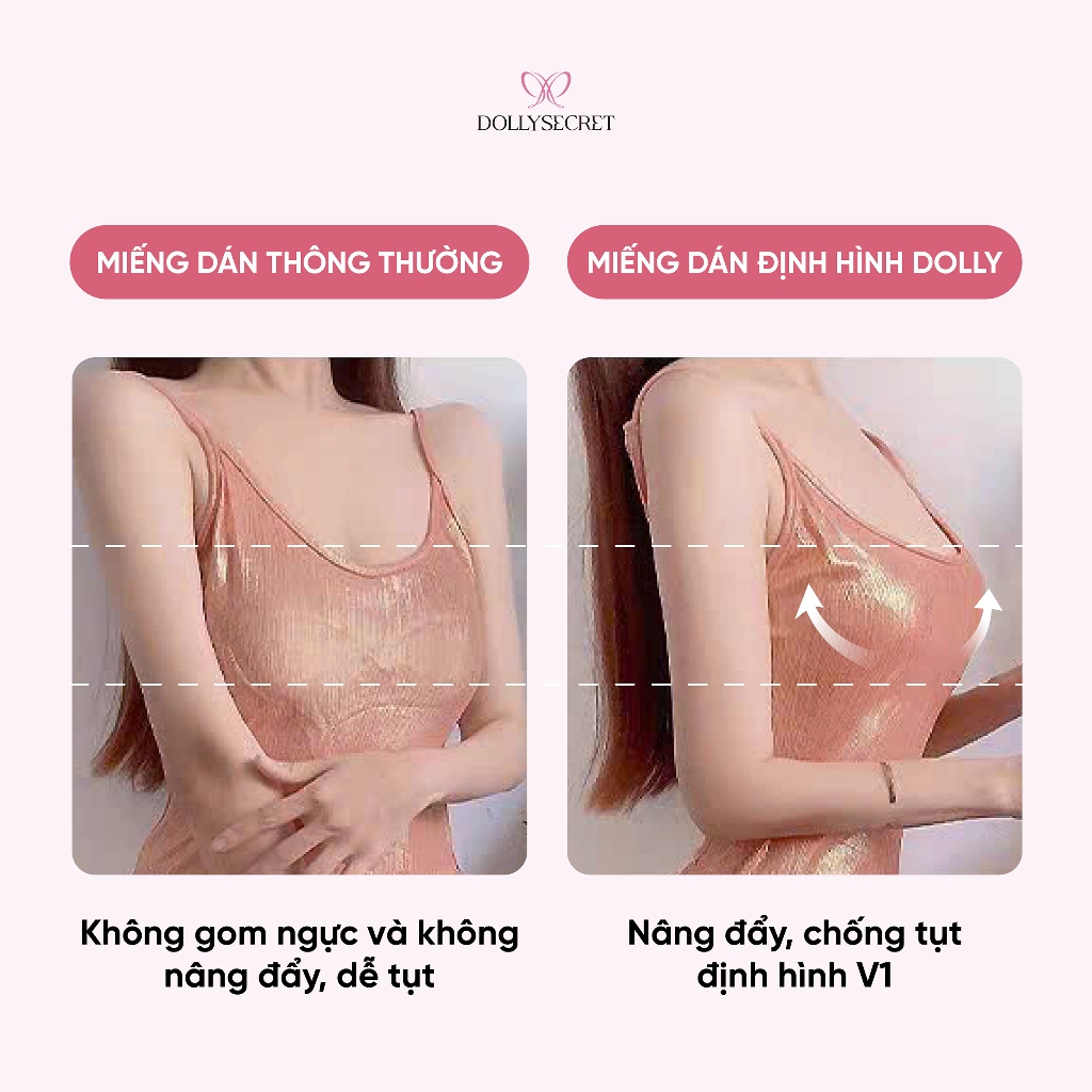 [9-11CM] Miếng Dán Định Hình Nâng Ngực DOLLYSECRET Thiết Kế Giọt Nước Nâng Đẩy Ngực Tự Nhiên Tái Sử Dụng Nhiều Lần D17