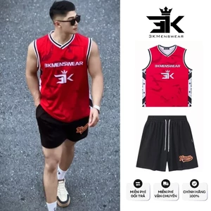 Áo Tanktop 3D+Quần Đùi Thể Thao Bóng Rổ Lưới 2 Lớp Thoáng Khí thấm hút mồ hôi[Combo Độc Quyền 3KMEN]