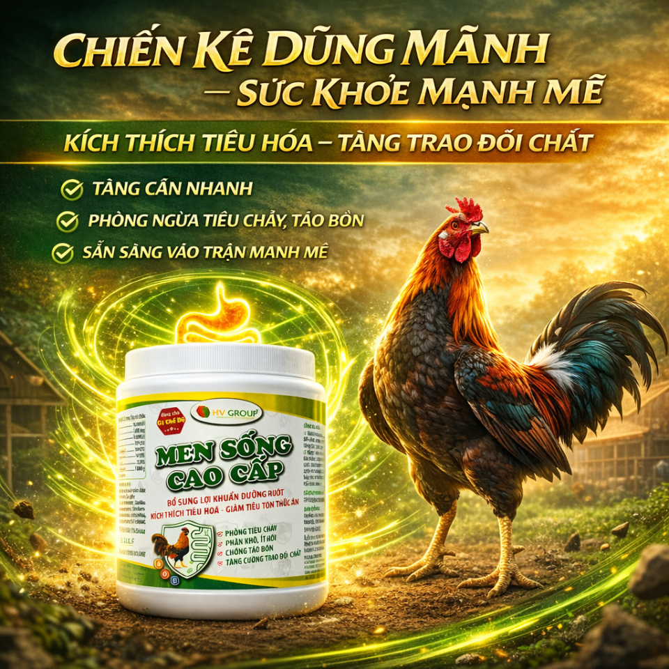 Men sống cao cấp 500g bổ sung lợi khuẩn đường ruột, tiêu hóa tốt, giảm tiêu tốn thức ăn, tiêu chảy.