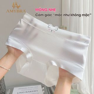 Quần Lót Nữ Su Lưới In Gấu Dáng Vừa – Quần Chip Nữ Đáy 2 Lớp Thoáng Khí Mặc Êm Mịn AMYBRA L718