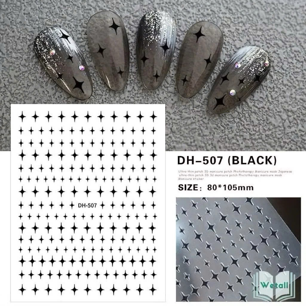sticker nail trang trí móng-sticker hình sao lấp lánh , sẵn ship ạ