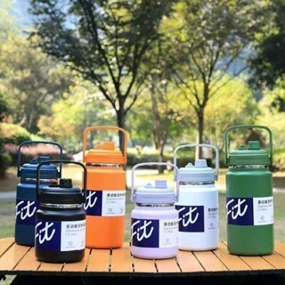 Bình giữ nhiệt FIT 2500ml/ 2000ml/1500ml miệng rộng dáng lùn kèm ống hút miệng rộng 9cm