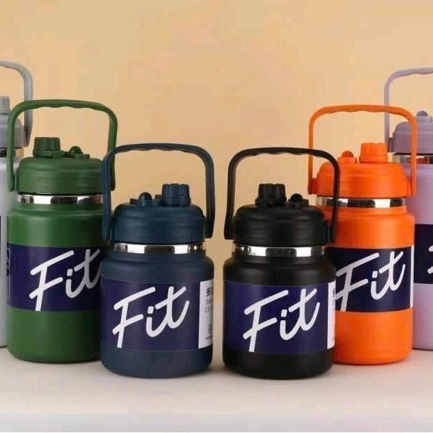 Bình giữ nhiệt FIT 2500ml/ 2000ml/1500ml miệng rộng dáng lùn kèm ống hút miệng rộng 9cm