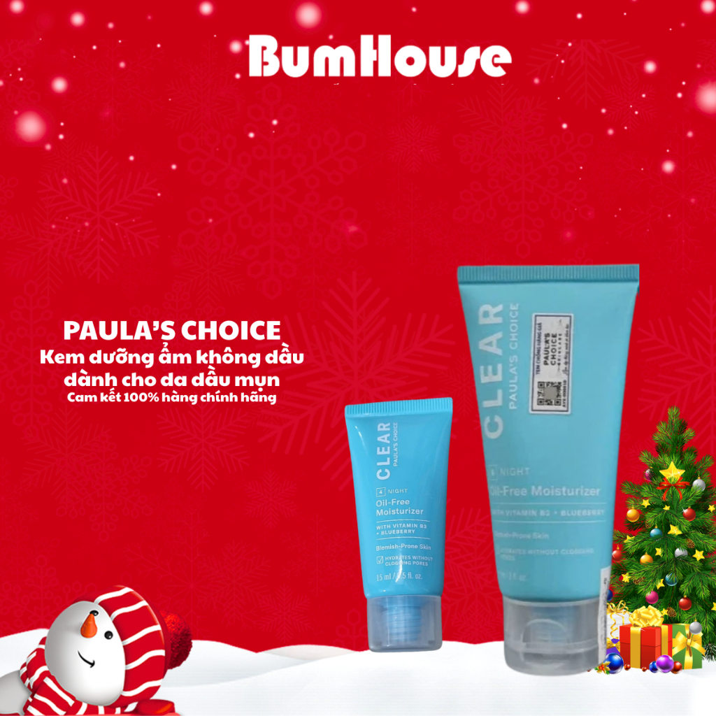 [HÀNG CTY] Kem dưỡng ẩm Paula's Choice Clear Oil - Free Moisturizer dịu nhẹ không chứa dầu dành cho da mụn 15ml 60ml