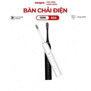bàn chải điện , bàn chải điện cho bé, lông mềm sóng âm tặng kèm 4 đầu thay thế