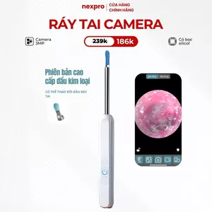 Lấy ráy tai có camera , bộ lấy ráy tai nội soi thông minh - lấy ráy tai có đèn cho bé , người lớn -bảo hành 6 tháng