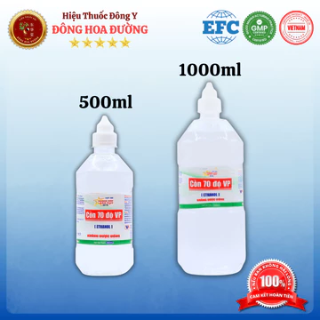 CỒN 70 ĐỘ VĨNH PHÚC (500ml, 1000ml) - Dùng trong sát khuẩn tay và dụng cụ y tế; Sát khuẩn đồ sinh hoạt - ĐÔNG HOA ĐƯỜNG