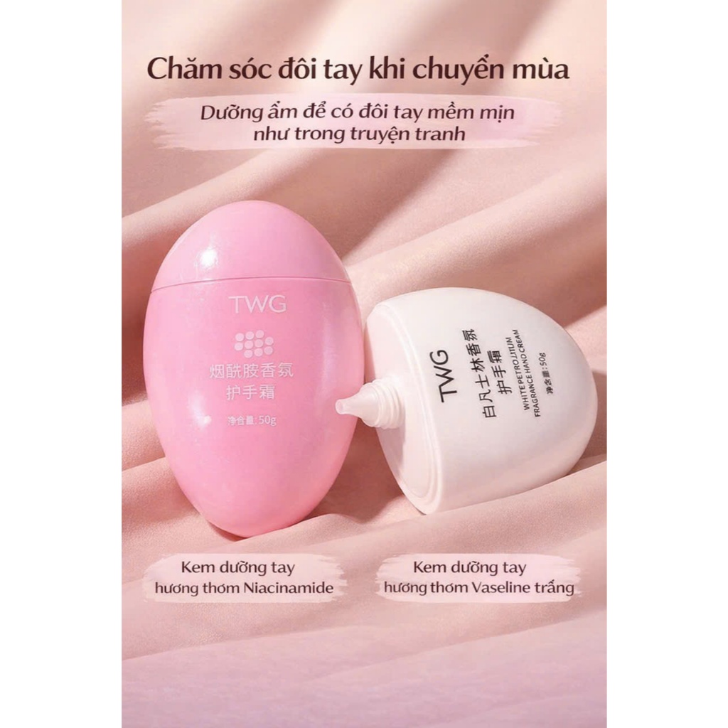Kem Dưỡng Da Tay TWG  Vaseline làm mềm mịn nuôi dưỡng khắc phục làn da khô  4 mùa Hộp 50g
