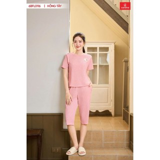 6BFL01Bộ tăm lạnh nữ CARDINA phối tag quần lửng chất liệu cao cấp co dãn thoải mái phù hợp với nhiều độ tuổi 6BFL01