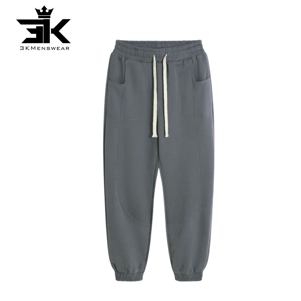 Quần Nỉ Nam, Quần Jogger 3KMenswear Ống Rộng Thể Thao Chất Liệu Nỉ Cotton Sport Gym Tập Gym