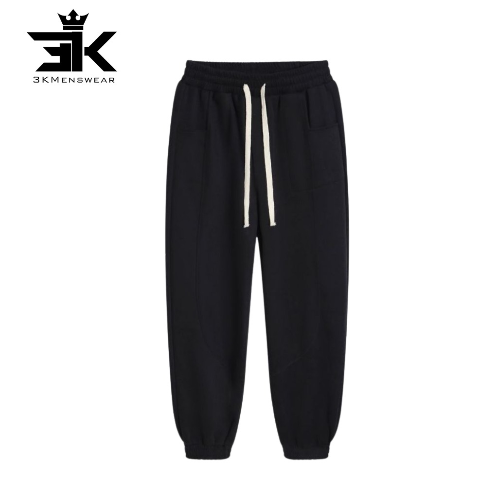 Quần Nỉ Nam, Quần Jogger 3KMenswear Ống Rộng Thể Thao Chất Liệu Nỉ Cotton Sport Gym Tập Gym