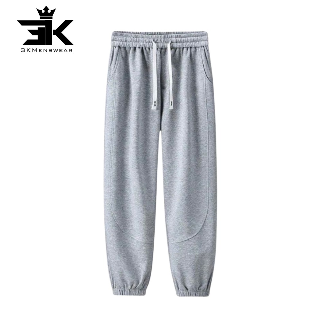 Quần Nỉ Nam, Quần Jogger 3KMenswear Ống Rộng Thể Thao Chất Liệu Nỉ Cotton Sport Gym Tập Gym