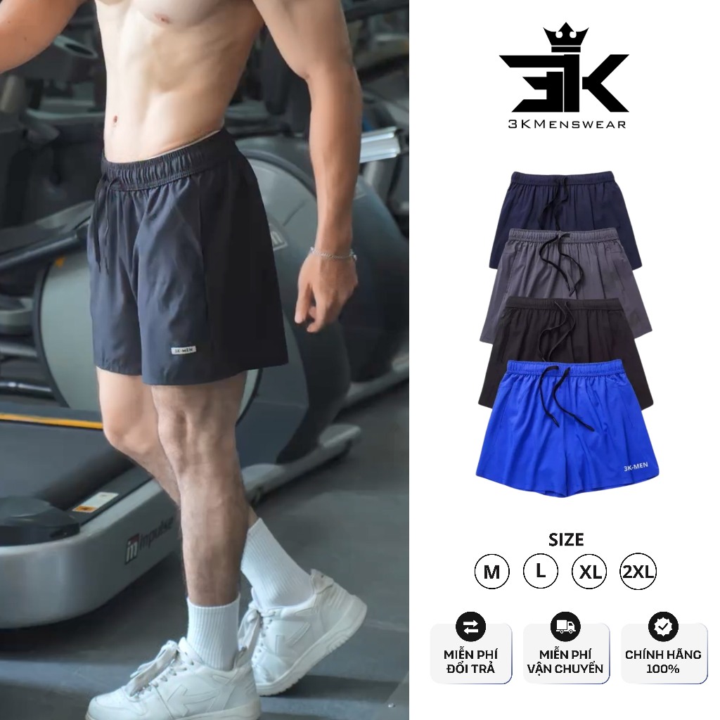 [Combo 2] Quần Đùi Nam 3KMEN Thể Thao Siêu Thoáng Khí Co Giãn Đa Năng Dáng Ngắn Trên Gối