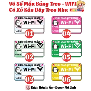 Bảng Treo Thông Tin Wifi Miễn Phí - 🌈𝑭𝒓𝒆𝒆𝒔𝒉𝒊𝒑 - Chống Nước, Bảng Wifi Miễn Phí Dán Trang Trí Quán, Shop, Công Ty !!!