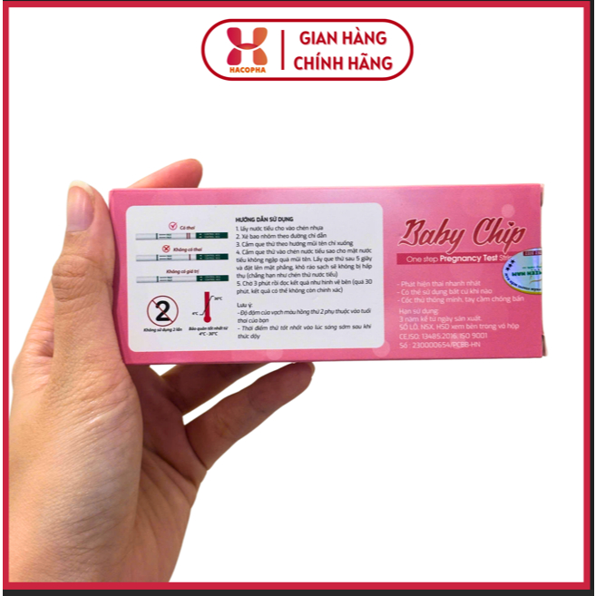 [ CHE TÊN SP ] COMBO 3/5/10 TBYT Que Thử Thai BABY CHIP HACOPHA