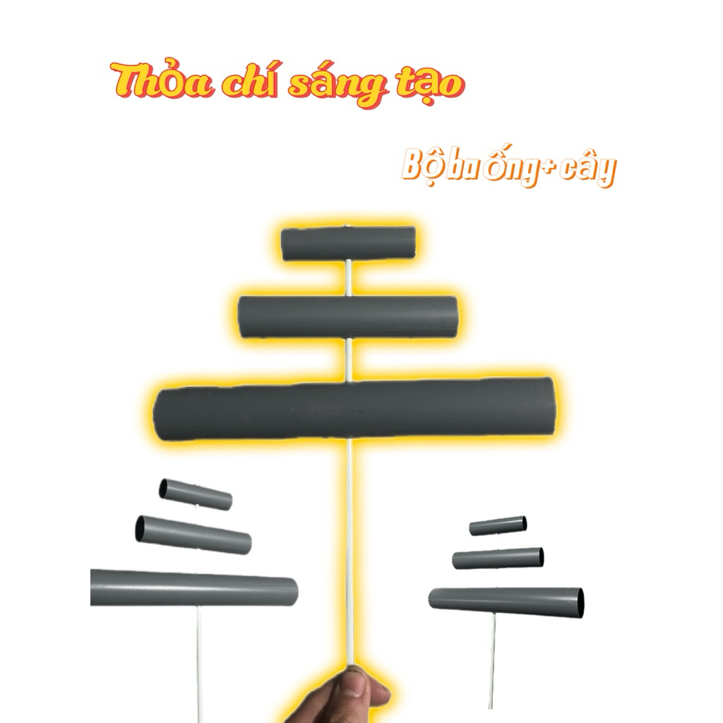 Ống Nhựa Làm Sáo Diều Khoan Lỗ Sẵn D27 D34 | Ống Sáo Diều Chuông Đẩu 3 Quả Cồng 2 | Ống Sáo Diều Tự Làm