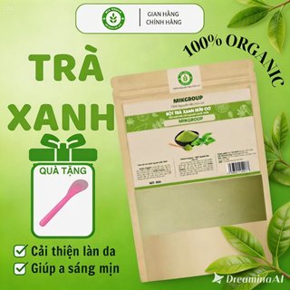BỘT TRÀ XANH HỮU CƠ NGUYÊN CHẤT DÙNG LÀM ĐẸP, ĐẮP MẶT NẠ (Gói 50g)