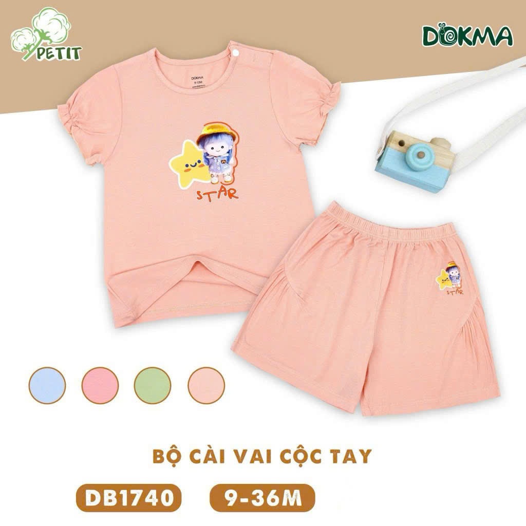 (8-13kg, 6-36M) Bộ Cộc Tay Thoáng Mát Cho Bé Dokma DB2120 DB2733 DB2842 DB1519 DB1740