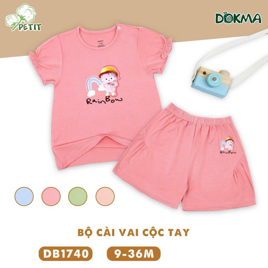 (8-13kg, 6-36M) Bộ Cộc Tay Thoáng Mát Cho Bé Dokma DB2120 DB2733 DB2842 DB1519 DB1740