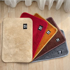Combo 3-5 Tấm Thảm Lau Chân Lông Cừu Len Mịn Màu Ngẫu Nhiên - Thấm Hút Tốt - Chống Trơn Trượt KT 40x60cm