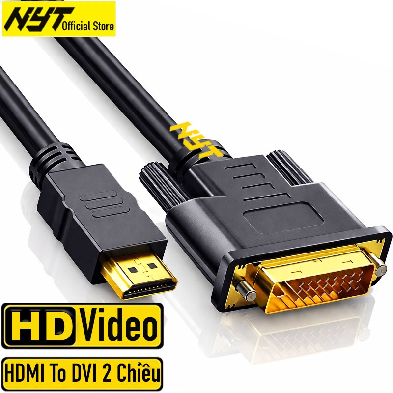 Dây HDMI To DVI Chính Hãng NYT H2D101 Dài 1M, 1.5M, 2M, 3M, 5M, 10M ...