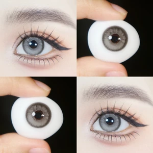 Lens mắt FD-421 Gray màu xám trà có viền nổi bật, size lớn - thương hiệu LUNA EYES