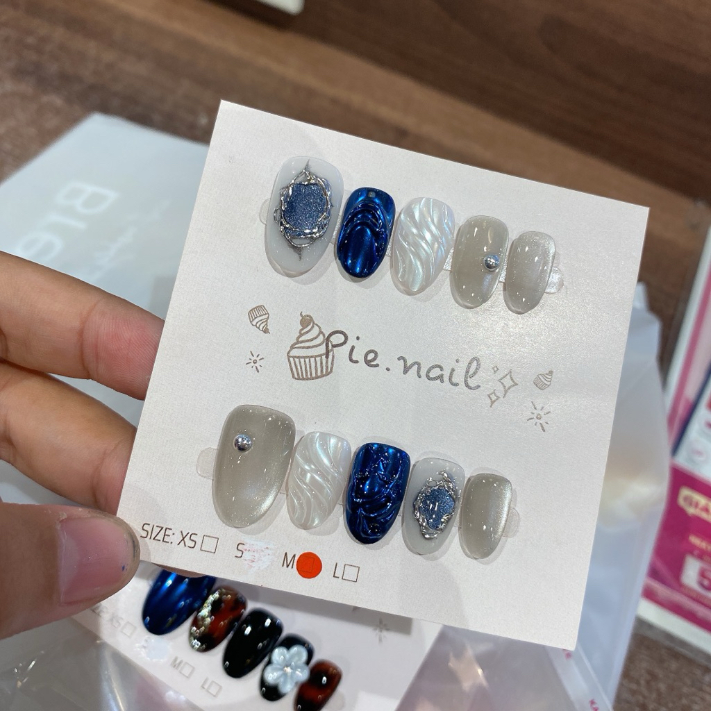 485. nailbox mắt mèo ánh sao, tráng gương xanh đậm deepblue
