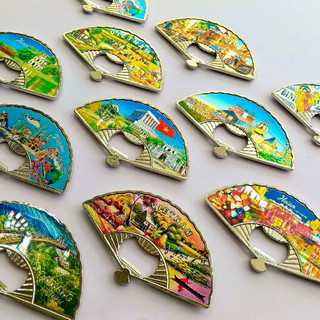 Magnet Khui nắp hình chiếc Quạt - Nam Châm Tủ Lạnh quạt kim loại 3D - Quà Tặng Lưu Niệm Việt Nam