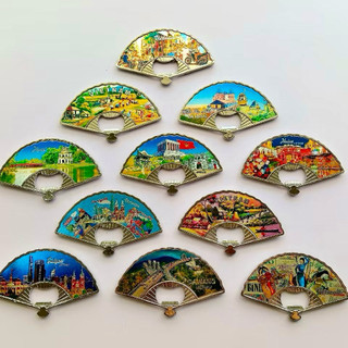 Magnet Khui nắp hình chiếc Quạt - Nam Châm Tủ Lạnh quạt kim loại 3D - Quà Tặng Lưu Niệm Việt Nam