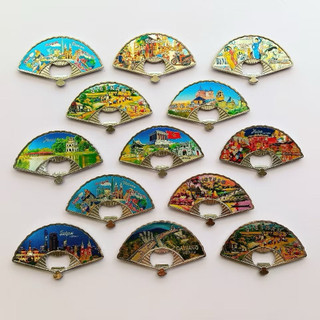 Magnet Khui nắp hình chiếc Quạt - Nam Châm Tủ Lạnh quạt kim loại 3D - Quà Tặng Lưu Niệm Việt Nam