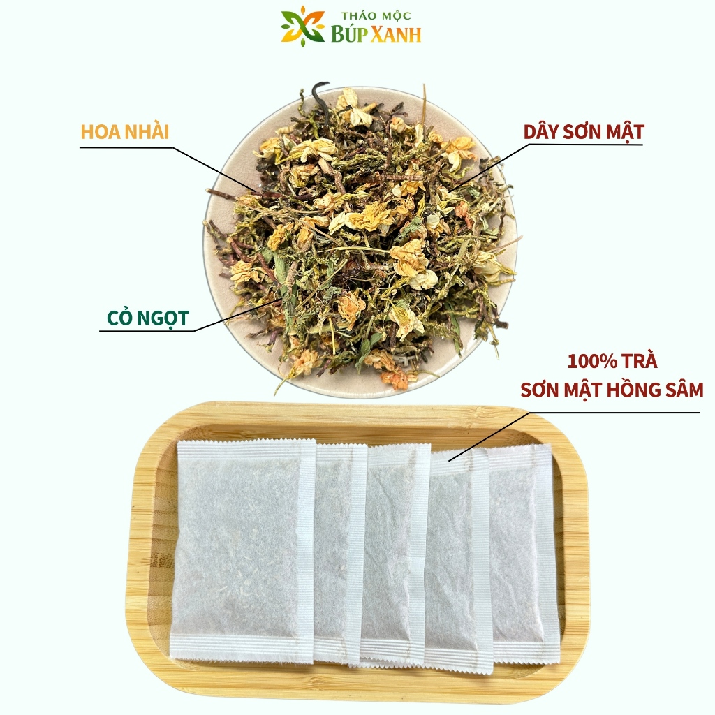 Trà sơn mật hồng sâm 1kg loại 1 pha trà hằng ngày, thơm mát, thanh nhiệt, ngủ ngon Thảo Mộc Búp Xanh