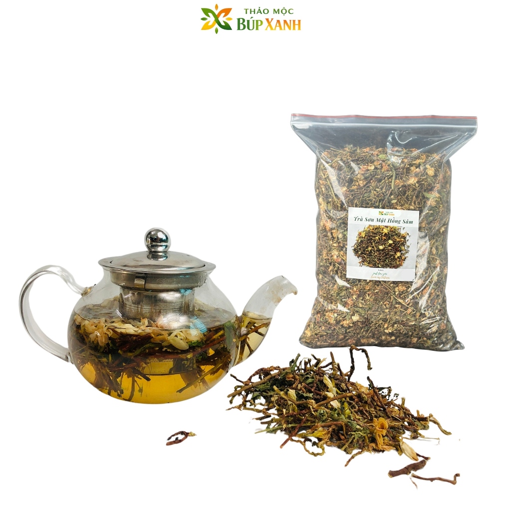 Trà sơn mật hồng sâm 1kg loại 1 pha trà hằng ngày, thơm mát, thanh nhiệt, ngủ ngon Thảo Mộc Búp Xanh