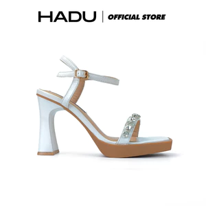 Giày Cao Gót 9P Đế Vuông Đúp Trước 2P Quai Ngang Đính Đá CALIA HADU M969 Da Cao Cấp Đế Chống Trượt