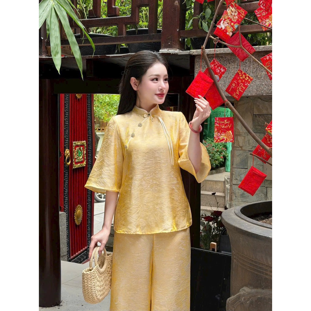 Đồ Lam Đi Chùa,Bộ Lụa Tằm Ánh Kim Tiểu Thư | Đồ Lam An Nhiên