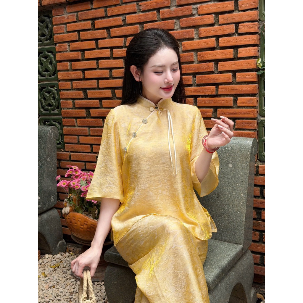 Đồ Lam Đi Chùa,Bộ Lụa Tằm Ánh Kim Tiểu Thư | Đồ Lam An Nhiên