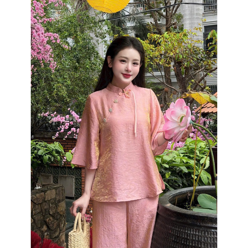 Đồ Lam Đi Chùa,Bộ Lụa Tằm Ánh Kim Tiểu Thư | Đồ Lam An Nhiên