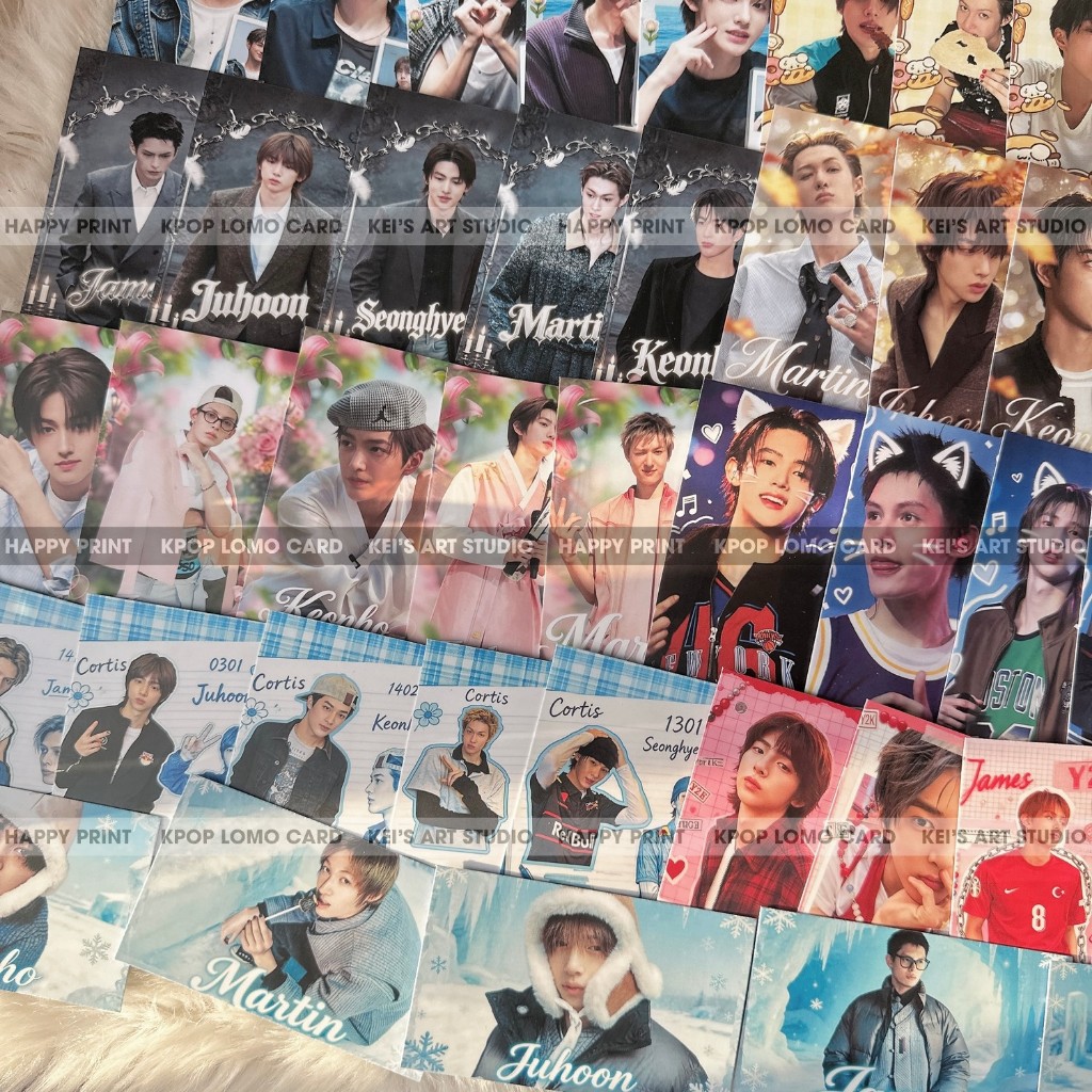 BOX MIX 50 CARD DES CORTIS, photocard Cỏ Tí, lúm, kẹo, Seonghyeon, Keonho, Martin, James, Juhoon