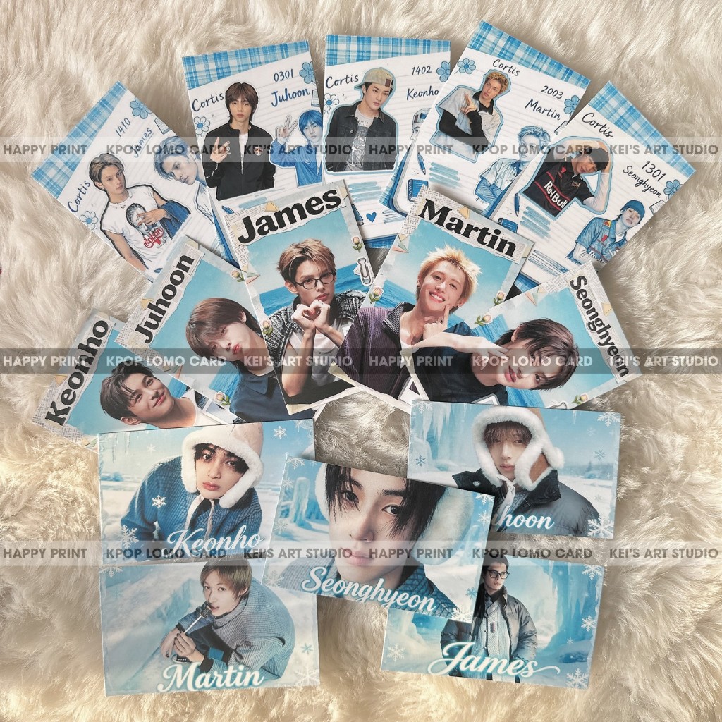 BOX MIX 50 CARD DES CORTIS, photocard Cỏ Tí, lúm, kẹo, Seonghyeon, Keonho, Martin, James, Juhoon