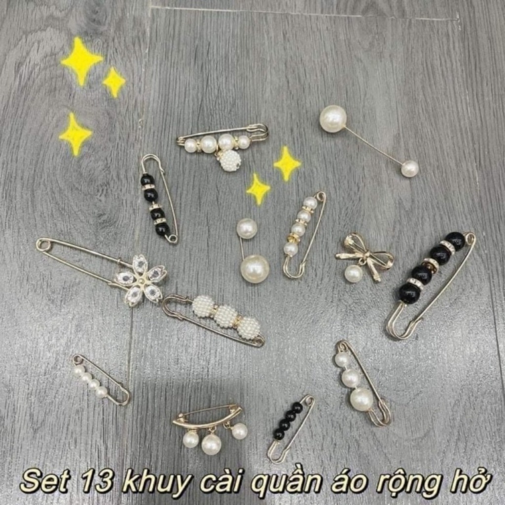 Set 13 Ghim Cài Quần Áo Đa Năng Giữ Dáng Quần Áo Chất Liệu Chắc Chắn