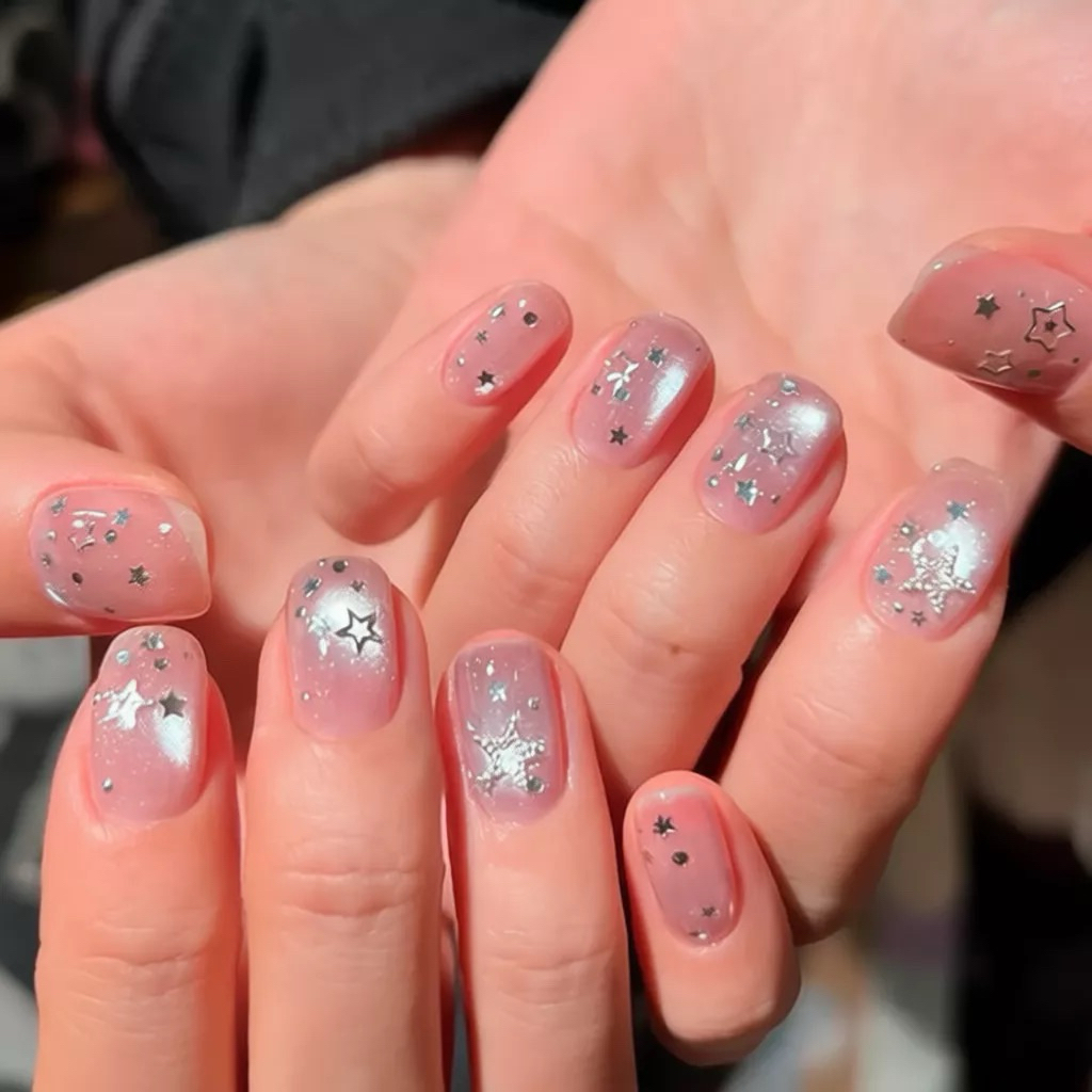 hũ phụ kiện bling-sao-tim trang trí móng mix size siêu hot, sẵn ship ạ!