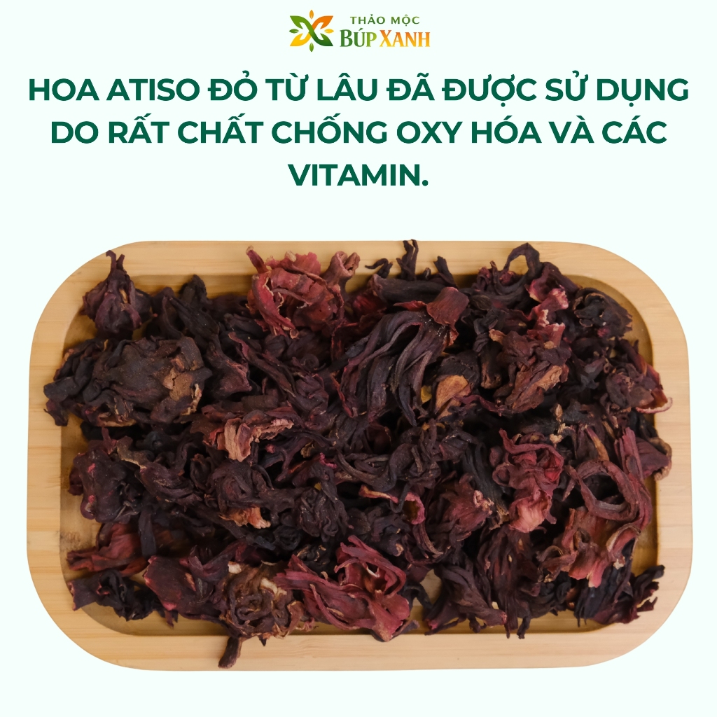 Hoa atiso đỏ, Bụp giấm khô 1kg thanh nhiệt giải khát, giàu vitamin C, chóng oxy hóa Thảo Mộc Búp Xanh