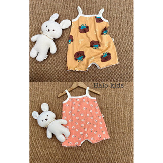 Body 2 dây chất liệu cotton xuất dư họa tiết xinh xắn cho bé gái