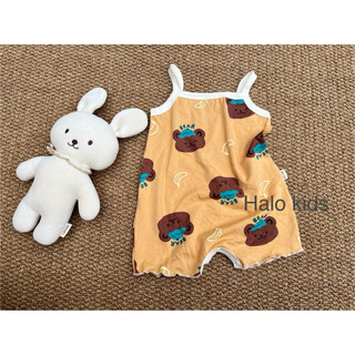 Body 2 dây chất liệu cotton xuất dư họa tiết xinh xắn cho bé gái