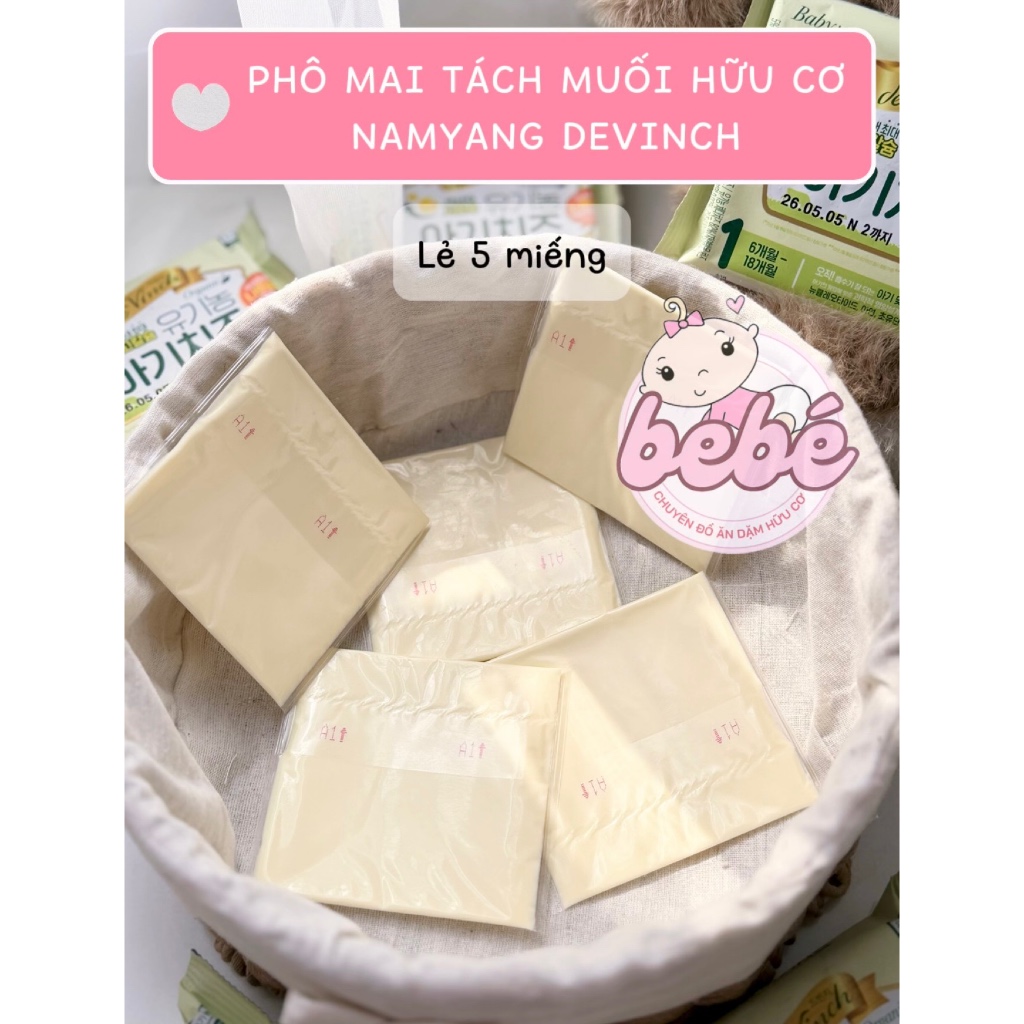 Phô mai tách muối hữu cơ Denmark, Devinch cho bé ăn dặm từ 6 tháng tuổi (Có kèm đá khô)