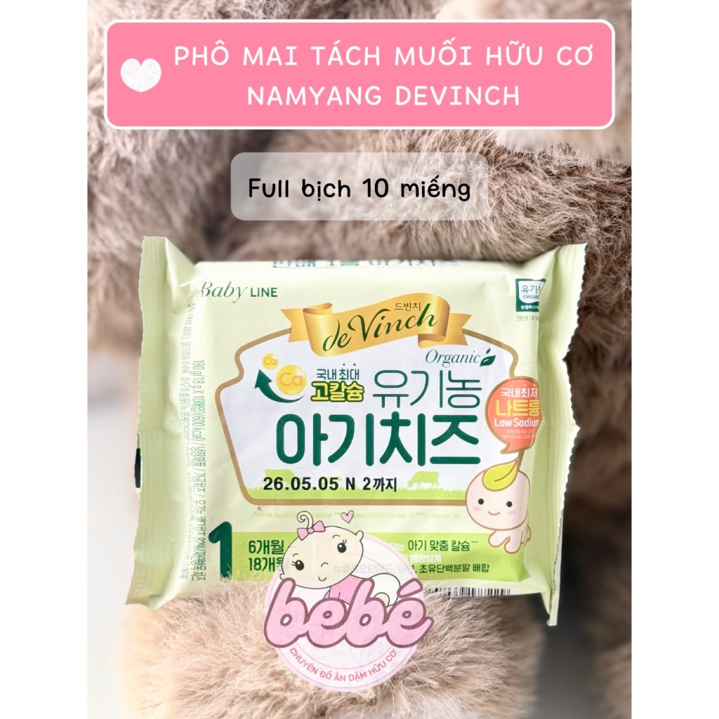 Phô mai tách muối hữu cơ Denmark, Devinch cho bé ăn dặm từ 6 tháng tuổi (Có kèm đá khô)