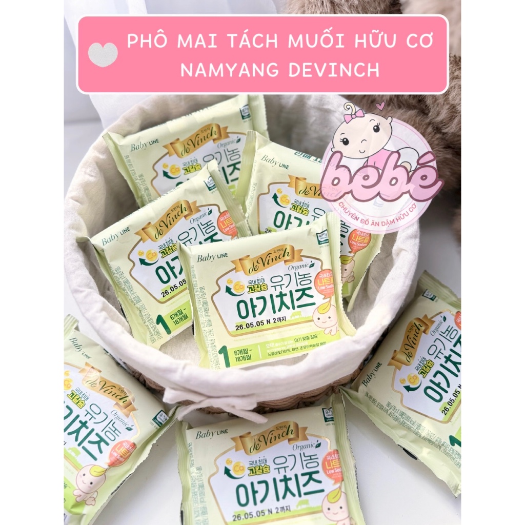 Phô mai tách muối hữu cơ Denmark, Devinch cho bé ăn dặm từ 6 tháng tuổi (Có kèm đá khô)